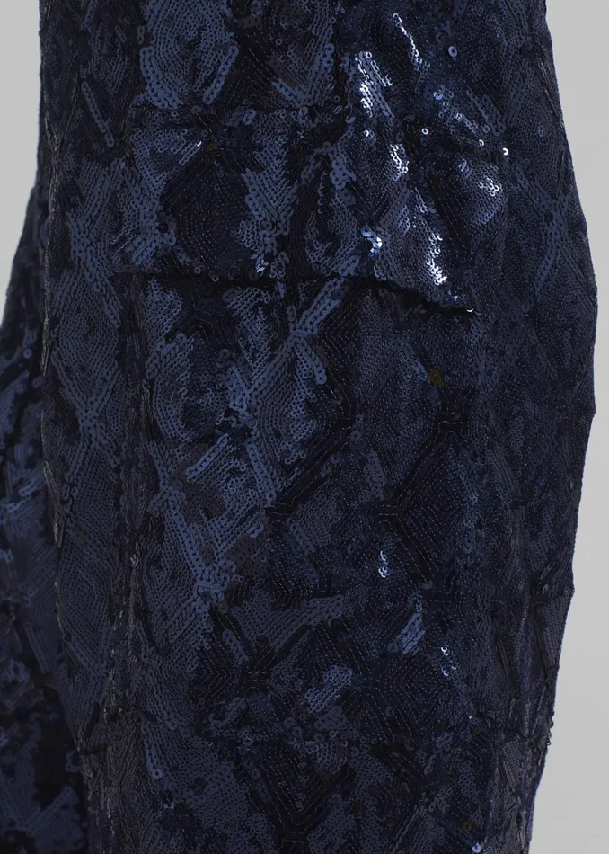 The Frankie Shop Bottoms Rotate Sequins Cargo Pants 8211 Dark Blue 8211 Women