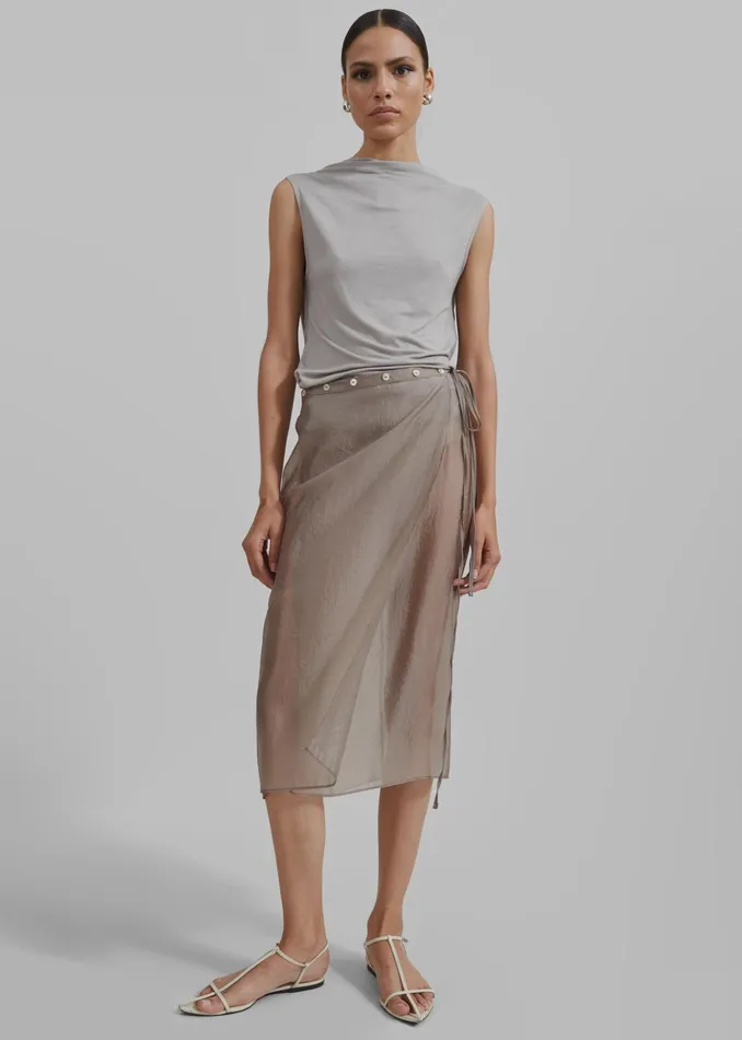 The Frankie Shop Bottoms Tia Sheer Layered Skirt 8211 Beige 8211 Women