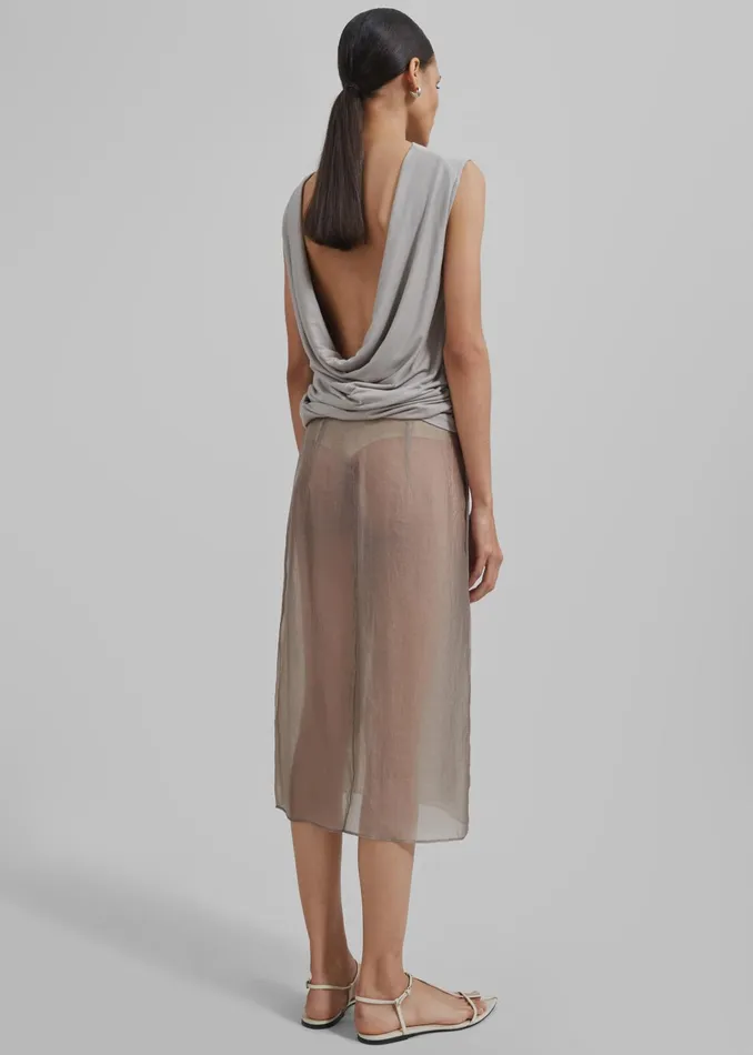 The Frankie Shop Bottoms Tia Sheer Layered Skirt 8211 Beige 8211 Women