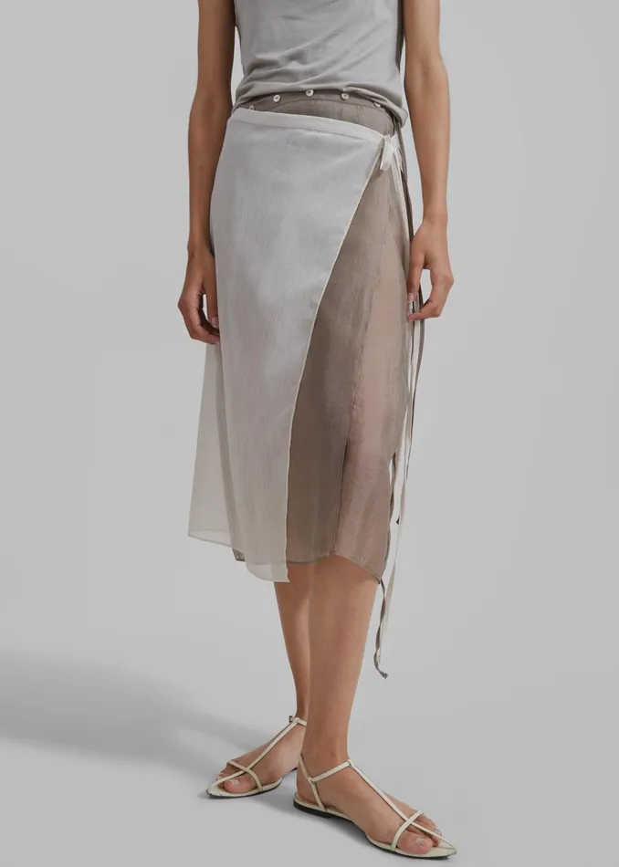 The Frankie Shop Bottoms Tia Sheer Layered Skirt 8211 Beige 8211 Women