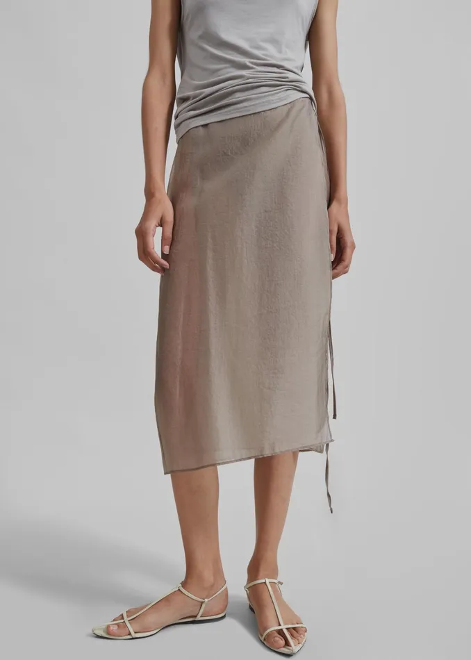 The Frankie Shop Bottoms Tia Sheer Layered Skirt 8211 Beige 8211 Women