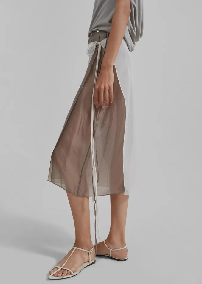 The Frankie Shop Bottoms Tia Sheer Layered Skirt 8211 Beige 8211 Women