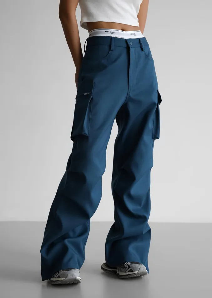 The Frankie Shop Bottoms Valo Cargo Pants 8211 Navy 8211 Women