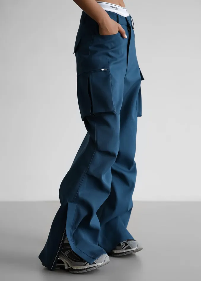 The Frankie Shop Bottoms Valo Cargo Pants 8211 Navy 8211 Women