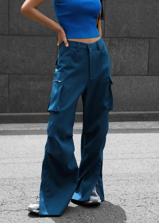 The Frankie Shop Bottoms Valo Cargo Pants 8211 Navy 8211 Women