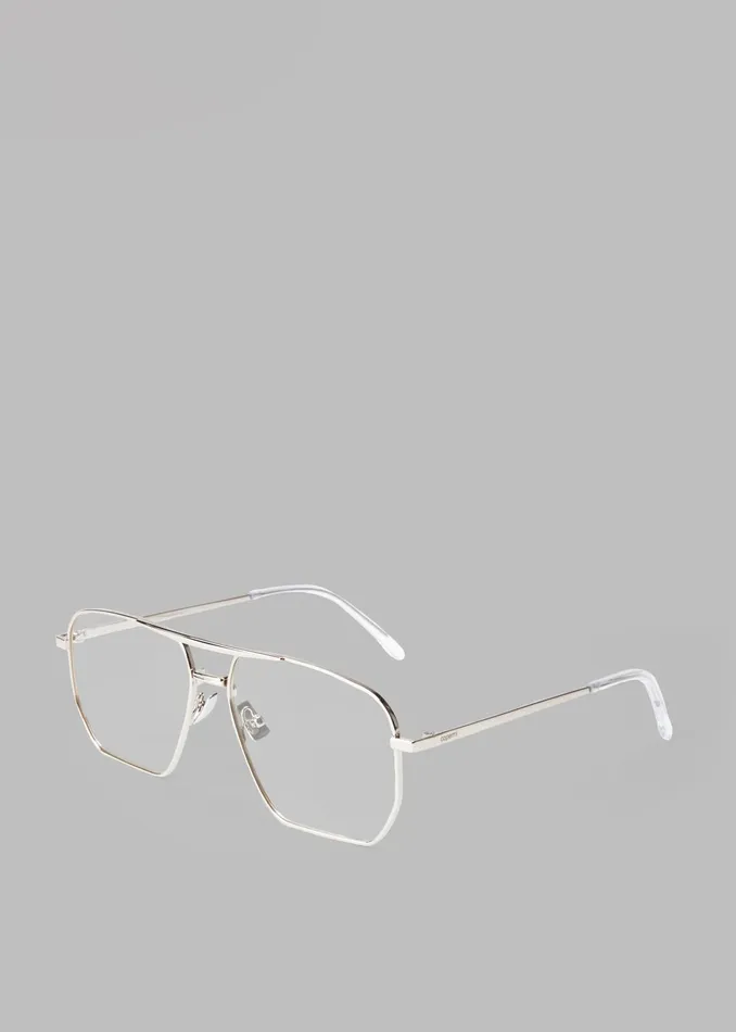 The Frankie Shop Coperni Aviator Sunglasses 8211 SilverClear 8211 Women