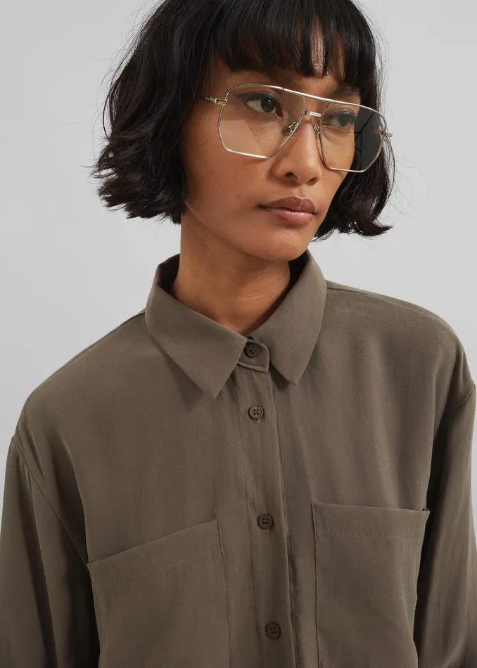 The Frankie Shop Coperni Aviator Sunglasses 8211 SilverClear 8211 Women