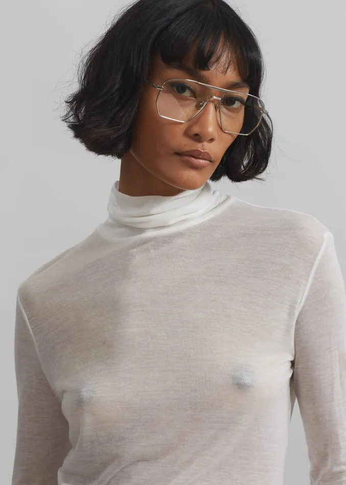 The Frankie Shop Coperni Aviator Sunglasses 8211 SilverClear 8211 Women