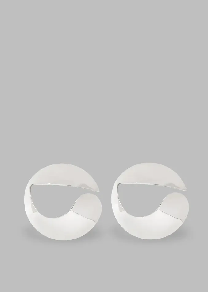 The Frankie Shop Coperni Logo Earrings 8211 Silver 8211 Women