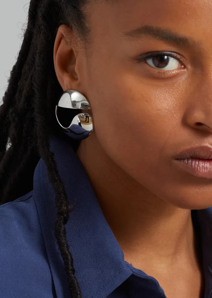 The Frankie Shop Coperni Logo Earrings 8211 Silver 8211 Women