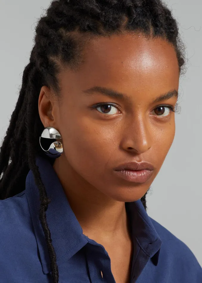 The Frankie Shop Coperni Logo Earrings 8211 Silver 8211 Women