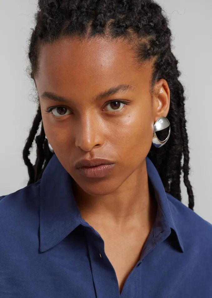 The Frankie Shop Coperni Logo Earrings 8211 Silver 8211 Women