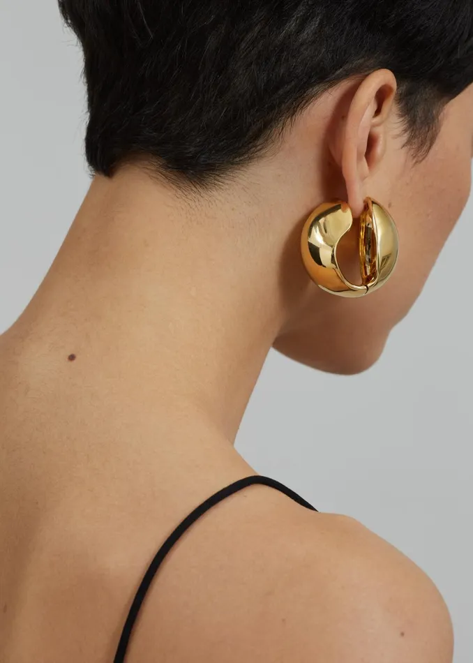 The Frankie Shop Coperni Xl Logo Creole Earrings 8211 Gold 8211 Women