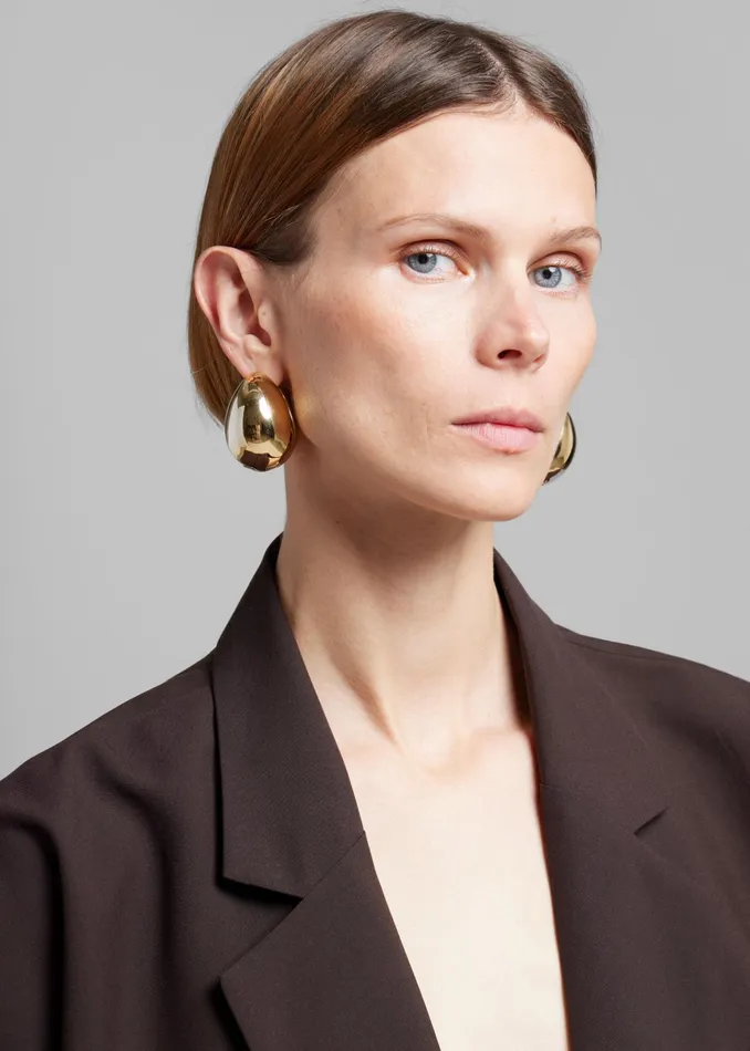 The Frankie Shop Coperni Xl Logo Creole Earrings 8211 Gold 8211 Women