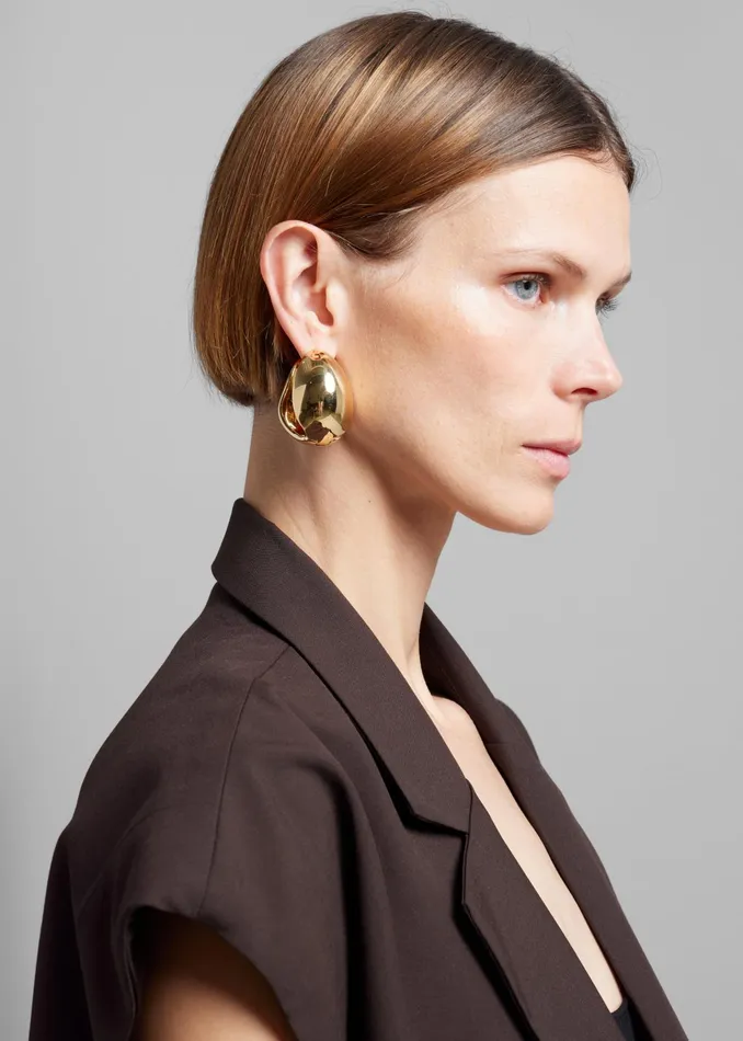 The Frankie Shop Coperni Xl Logo Creole Earrings 8211 Gold 8211 Women