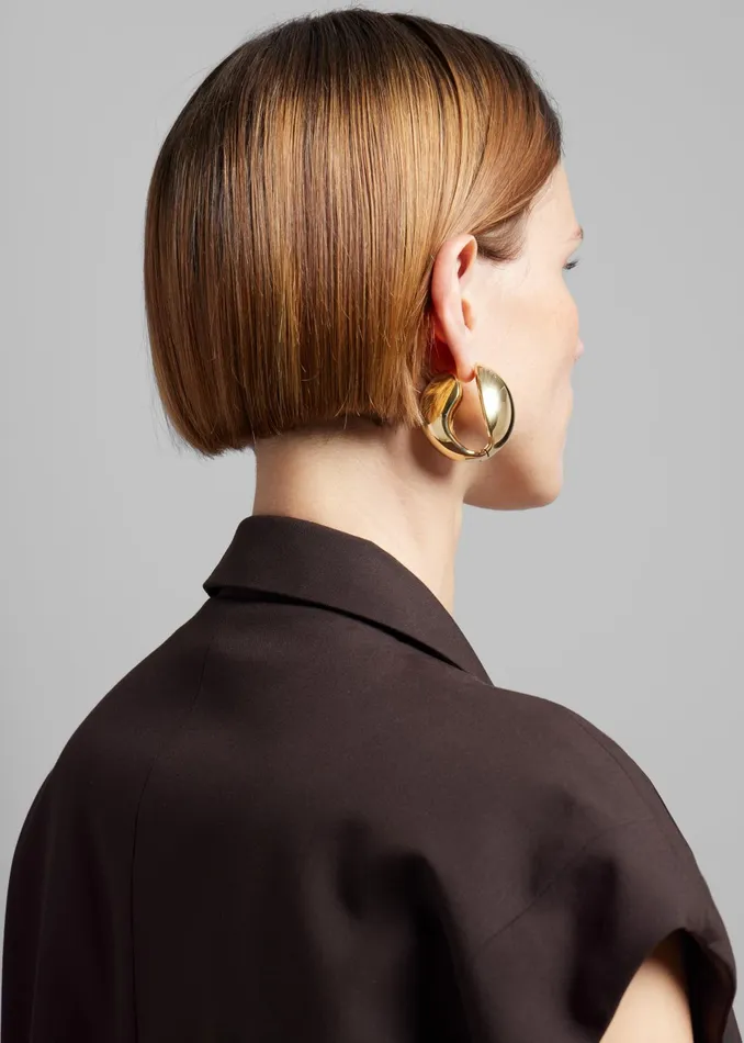 The Frankie Shop Coperni Xl Logo Creole Earrings 8211 Gold 8211 Women