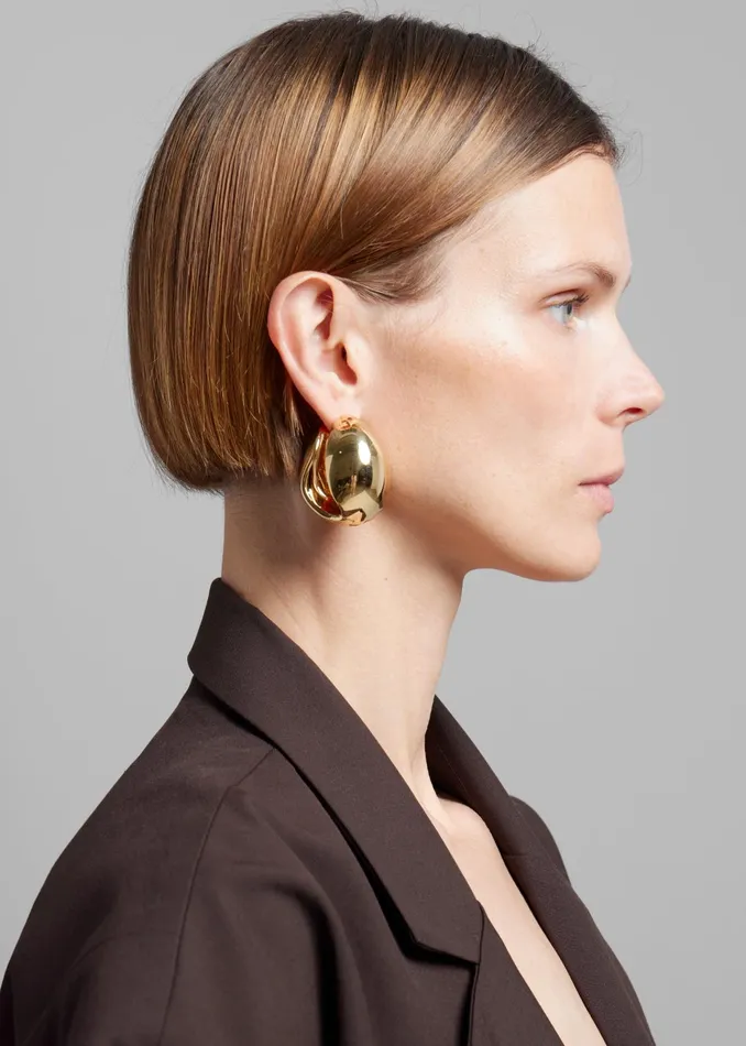 The Frankie Shop Coperni Xl Logo Creole Earrings 8211 Gold 8211 Women