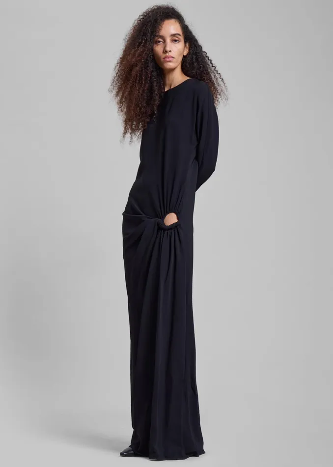 The Frankie Shop Dresses Christopher Esber Ruched Twisted Long Sleeve Dress 8211 Black 8211 Women