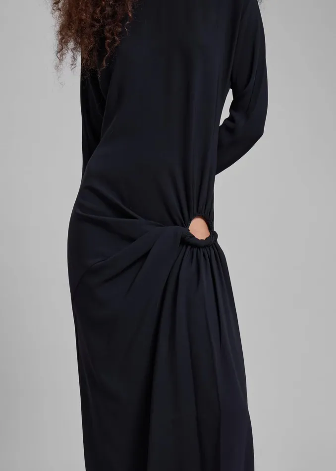 The Frankie Shop Dresses Christopher Esber Ruched Twisted Long Sleeve Dress 8211 Black 8211 Women