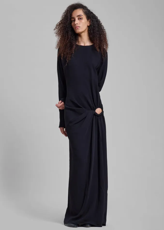 The Frankie Shop Dresses Christopher Esber Ruched Twisted Long Sleeve Dress 8211 Black 8211 Women