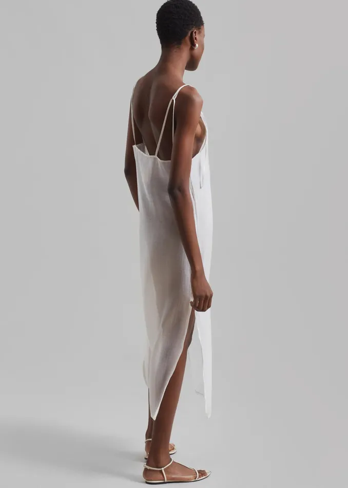 The Frankie Shop Dresses Madeline Sheer Midi Dress 8211 Off White 8211 Women