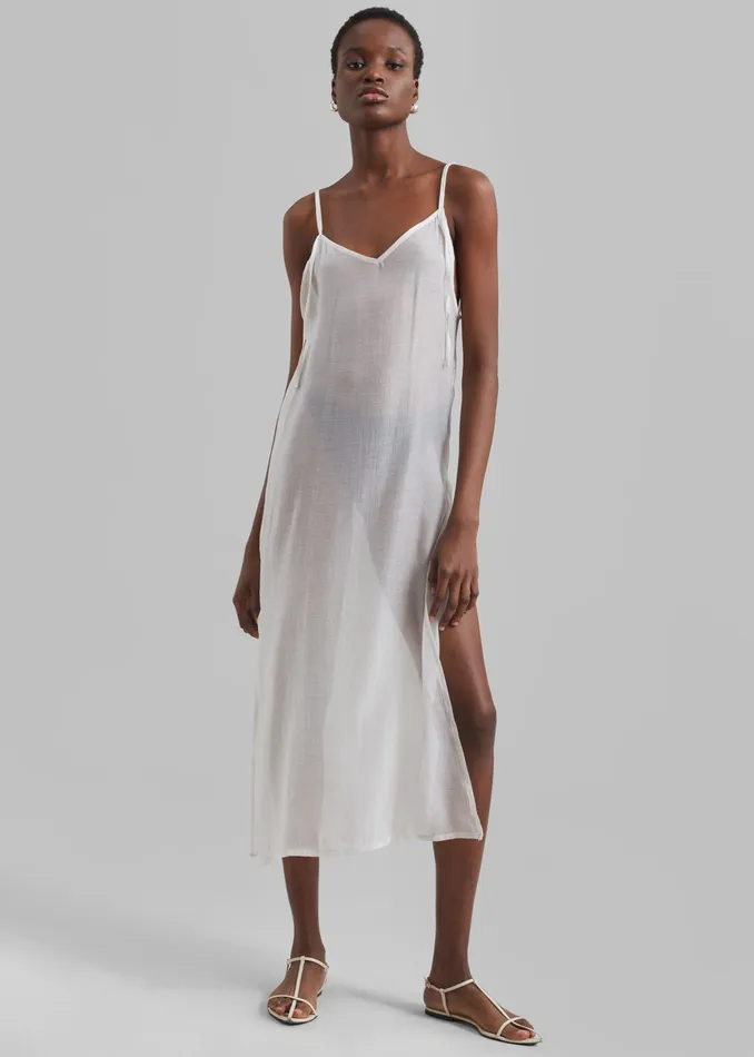 The Frankie Shop Dresses Madeline Sheer Midi Dress 8211 Off White 8211 Women