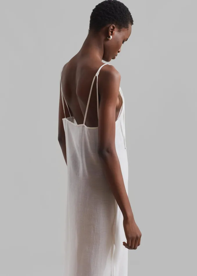 The Frankie Shop Dresses Madeline Sheer Midi Dress 8211 Off White 8211 Women