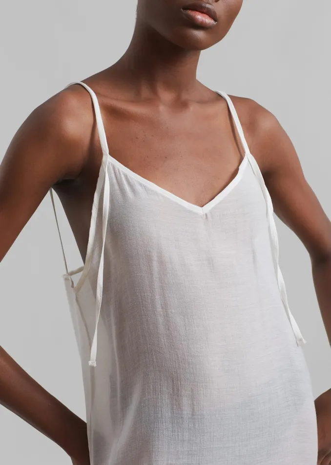 The Frankie Shop Dresses Madeline Sheer Midi Dress 8211 Off White 8211 Women