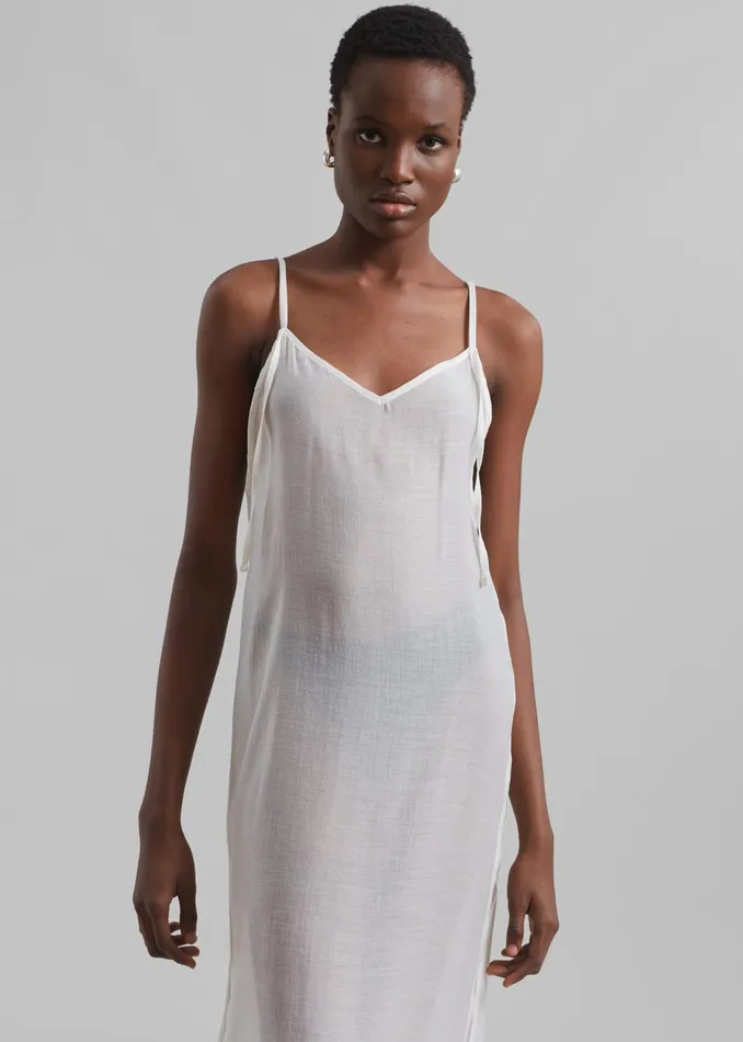 The Frankie Shop Dresses Madeline Sheer Midi Dress 8211 Off White 8211 Women