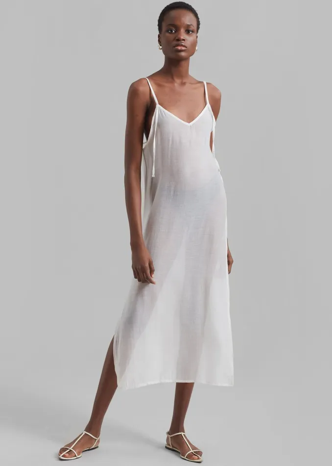 The Frankie Shop Dresses Madeline Sheer Midi Dress 8211 Off White 8211 Women