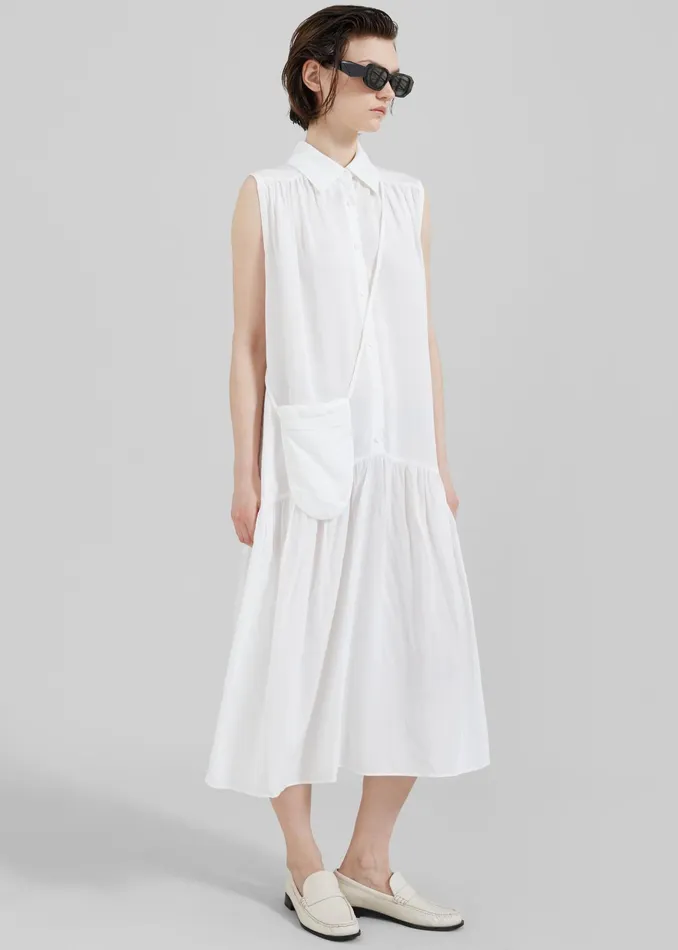 The Frankie Shop Dresses Maela Button Up Midi Dress 8211 White 8211 Women