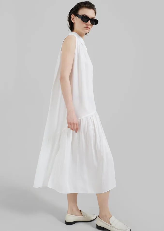 The Frankie Shop Dresses Maela Button Up Midi Dress 8211 White 8211 Women