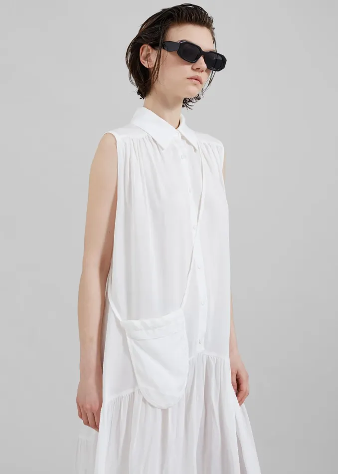 The Frankie Shop Dresses Maela Button Up Midi Dress 8211 White 8211 Women