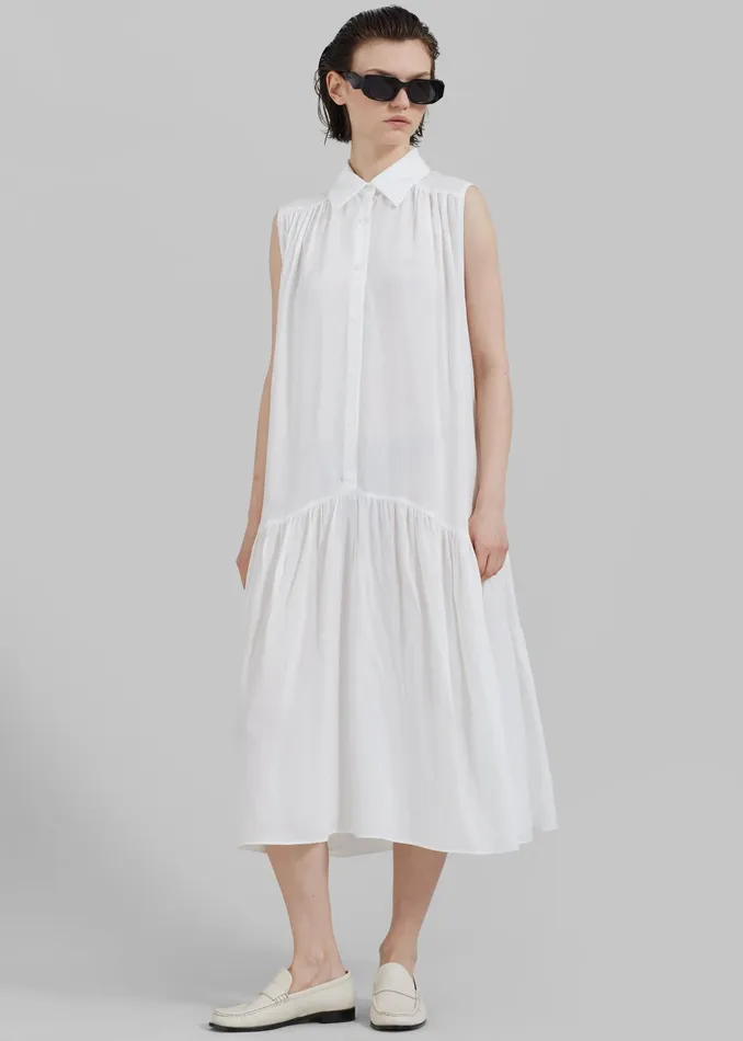 The Frankie Shop Dresses Maela Button Up Midi Dress 8211 White 8211 Women