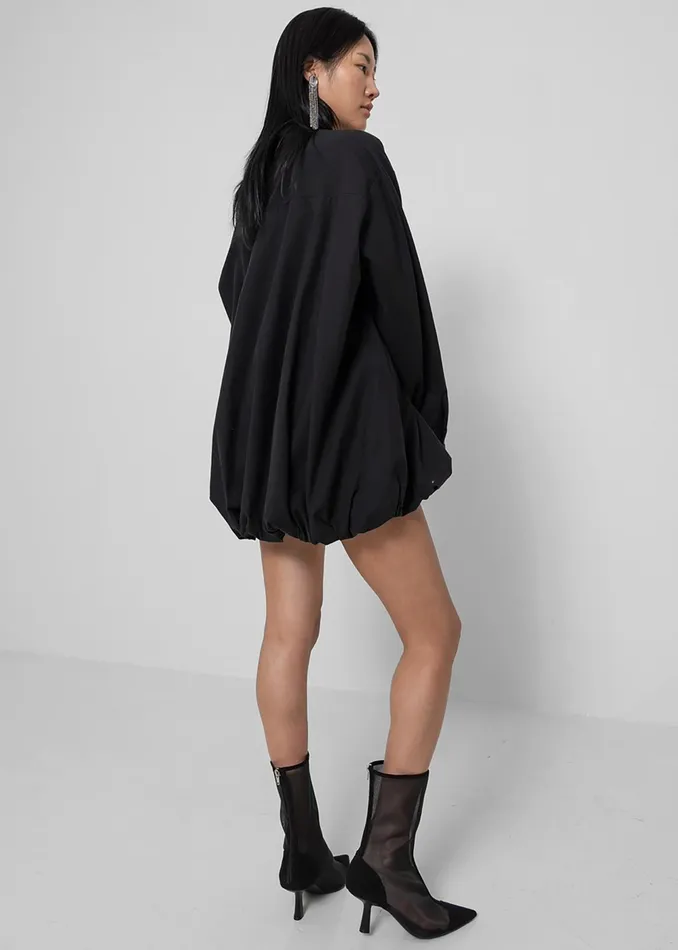 The Frankie Shop Dresses Venida Bubble Hem Shirt Dress 8211 Black 8211 Women