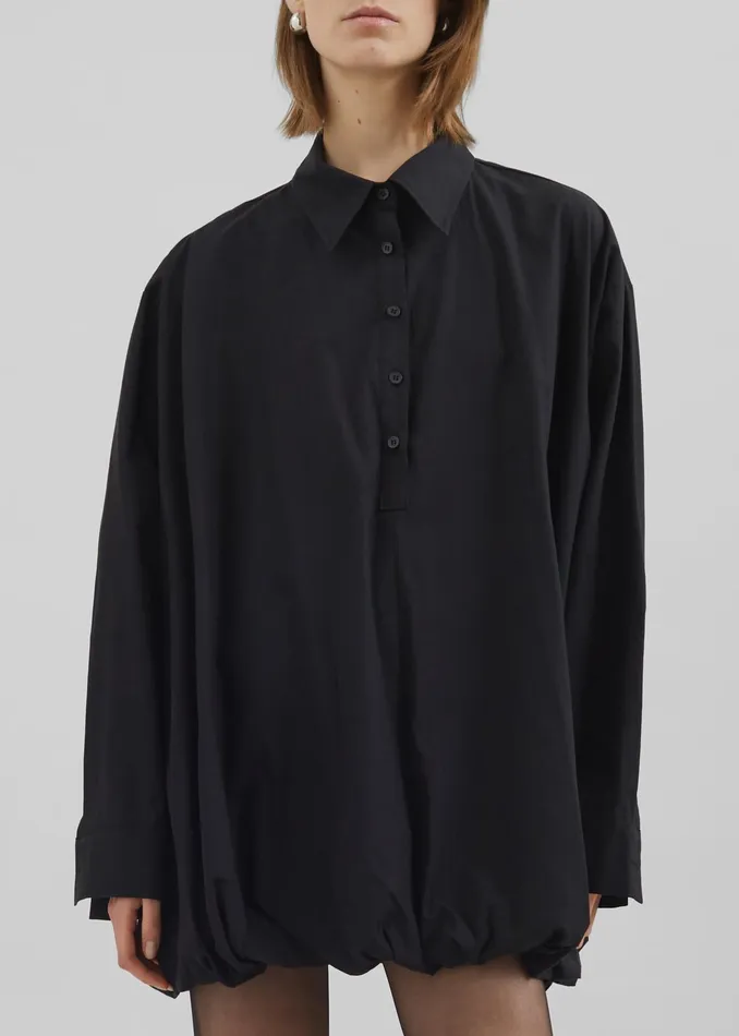 The Frankie Shop Dresses Venida Bubble Hem Shirt Dress 8211 Black 8211 Women