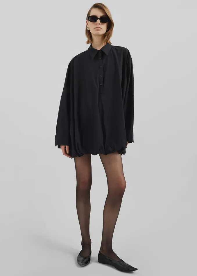 The Frankie Shop Dresses Venida Bubble Hem Shirt Dress 8211 Black 8211 Women