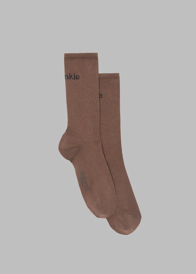 The Frankie Shop Frankie In English Ribbed Socks 8211 Brown 8211 WomenMen