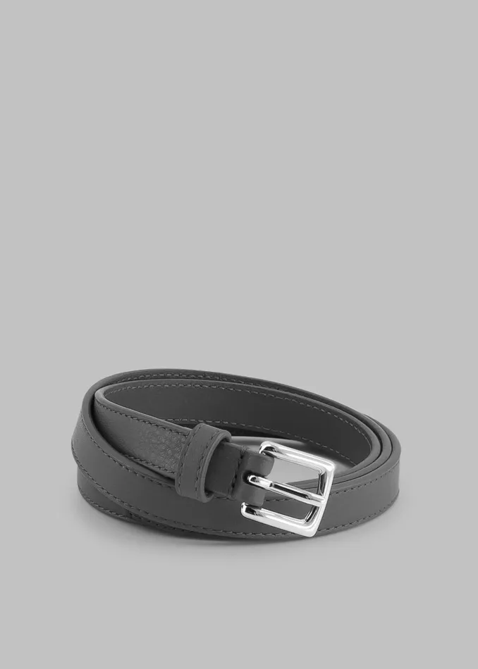 The Frankie Shop Jessie Leather Belt 8211 Grey 8211 Women