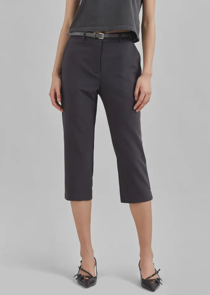 The Frankie Shop Jessie Leather Belt 8211 Grey 8211 Women