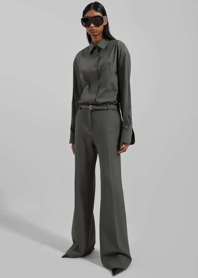 The Frankie Shop Jessie Leather Belt 8211 Grey 8211 Women