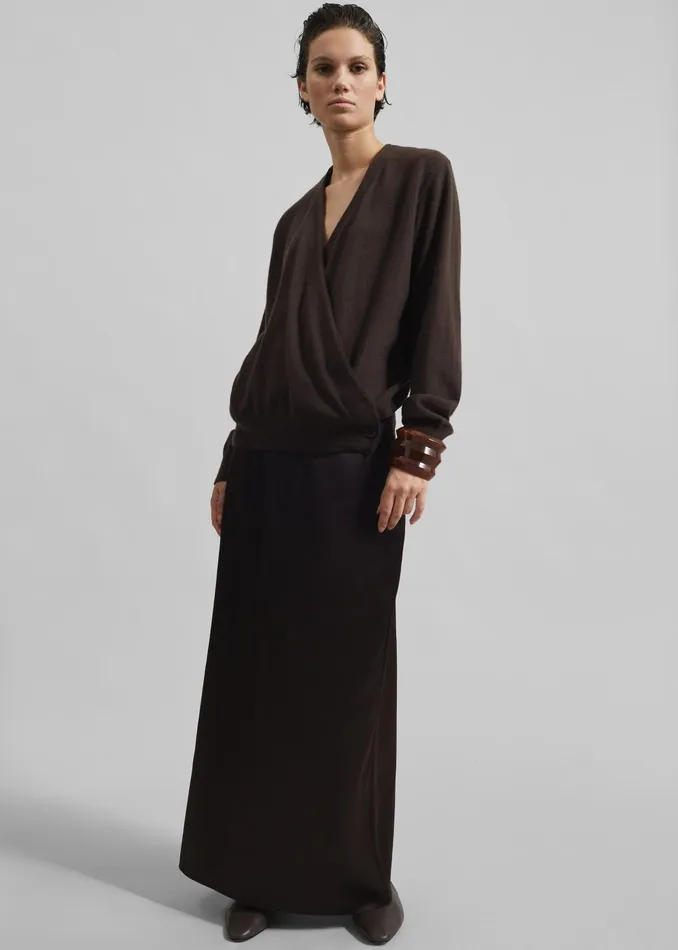 The Frankie Shop Knitwear Albi Wrap Cardigan 8211 Brown 8211 Women