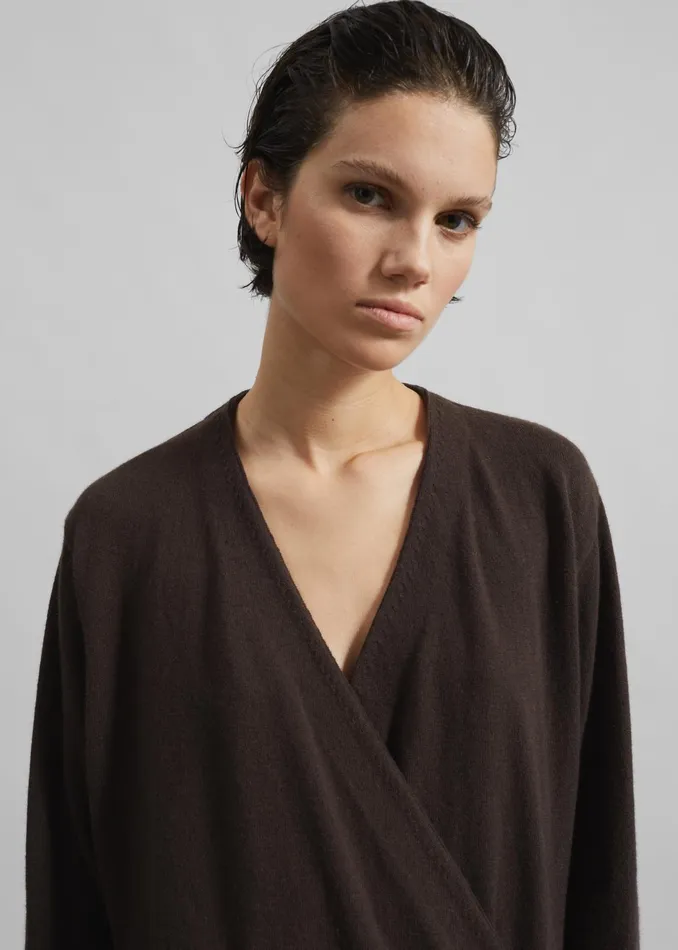 The Frankie Shop Knitwear Albi Wrap Cardigan 8211 Brown 8211 Women