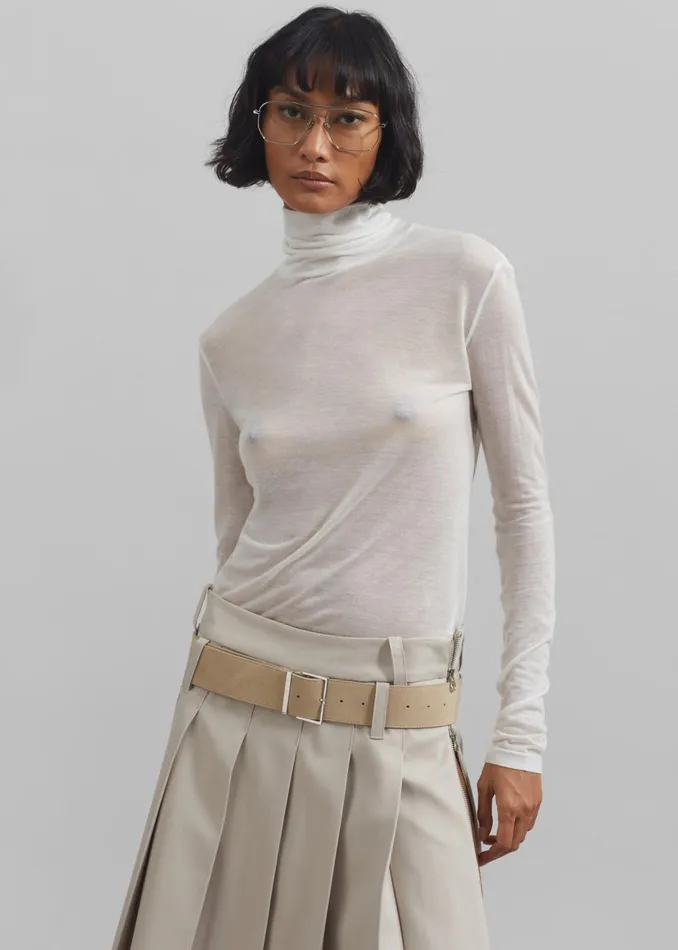 The Frankie Shop Knitwear Evren Sheer Turtleneck 8211 White 8211 Women