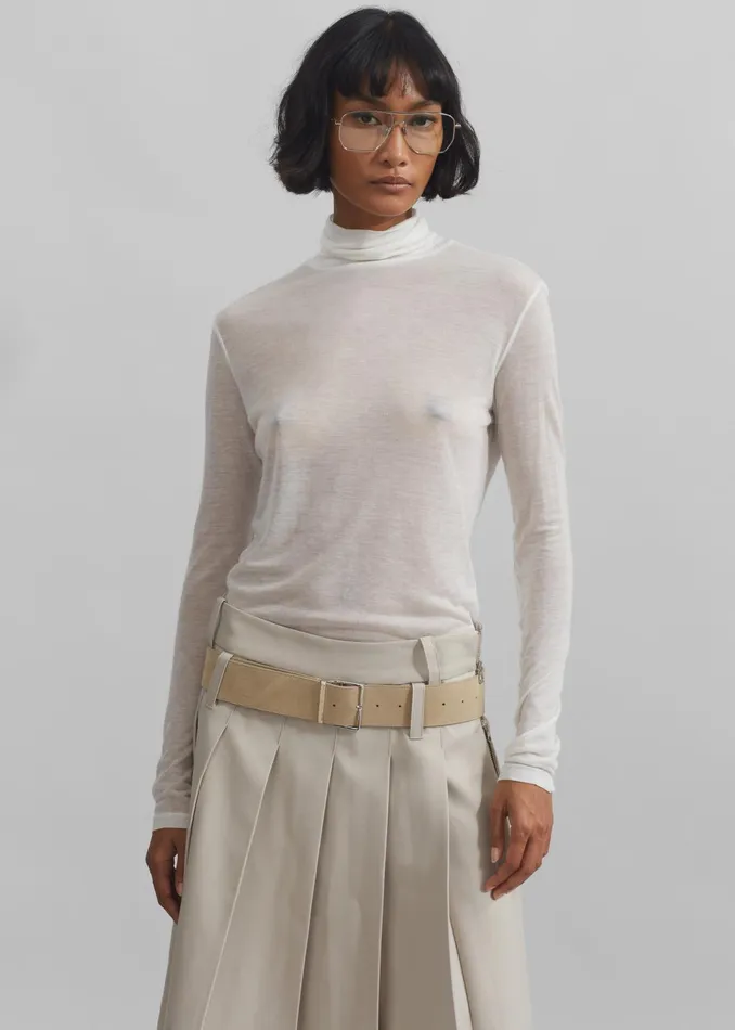 The Frankie Shop Knitwear Evren Sheer Turtleneck 8211 White 8211 Women