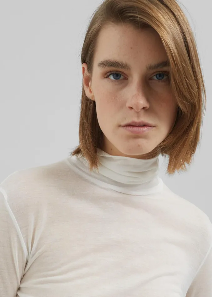 The Frankie Shop Knitwear Evren Sheer Turtleneck 8211 White 8211 Women