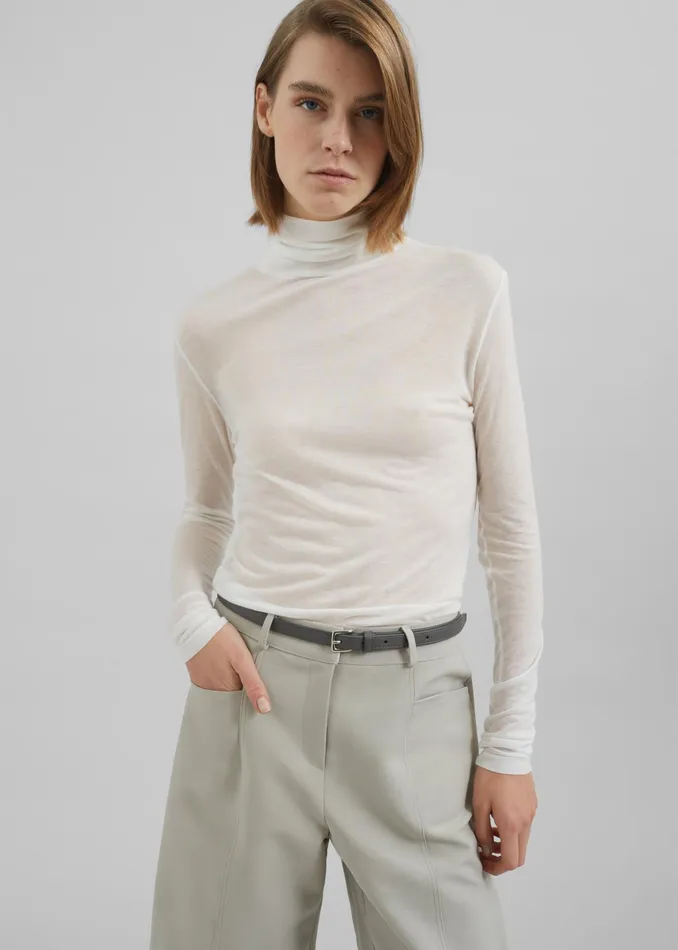 The Frankie Shop Knitwear Evren Sheer Turtleneck 8211 White 8211 Women