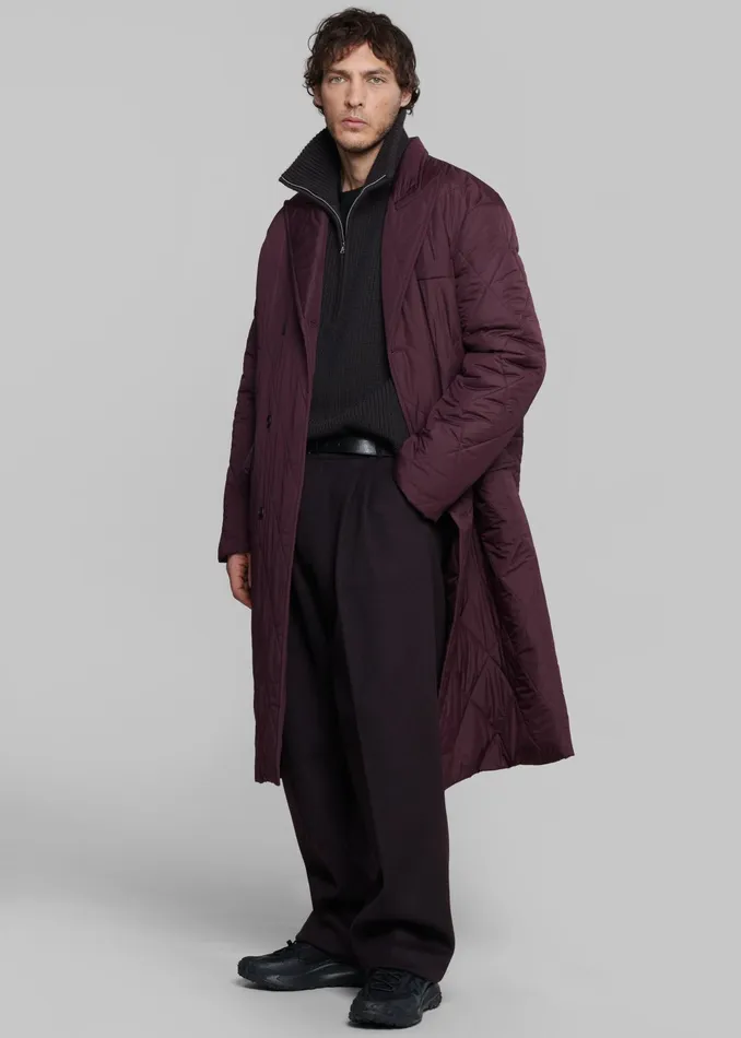 The Frankie Shop Knitwear Harrison Quarter Zip Jumper 8211 Dark Plum 8211 Men