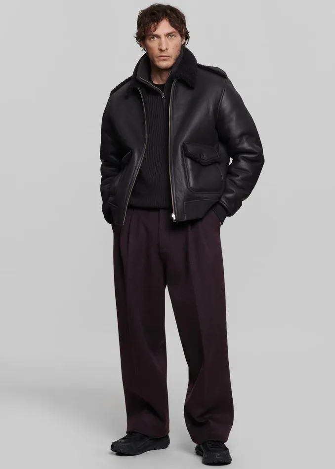 The Frankie Shop Knitwear Harrison Quarter Zip Jumper 8211 Dark Plum 8211 Men