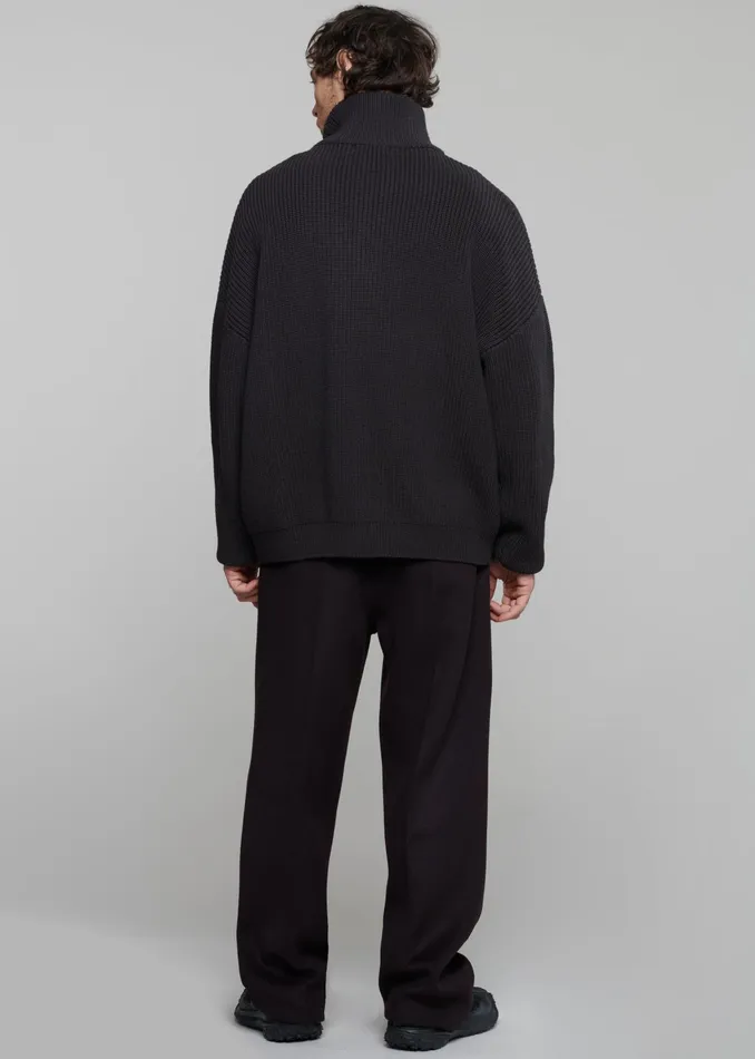 The Frankie Shop Knitwear Harrison Quarter Zip Jumper 8211 Dark Plum 8211 Men